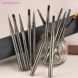 Hoe&gt; แปรงปากกาเพ้นท์เล็บเจล UV ลายทาง สําหรับตกแต่งเล็บ DIY 1 ชิ้น