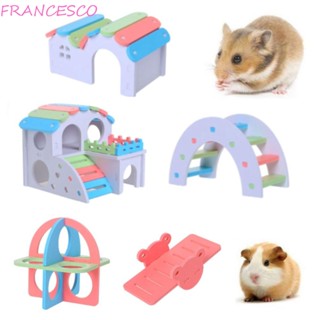 Francesco บ้านหนูตะเภา บันไดสีรุ้ง DIY ของเล่นสําหรับสัตว์เลี้ยง หนูแฮมสเตอร์