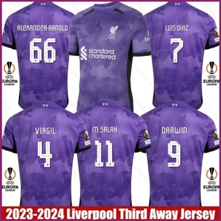 Yp2 2023-2024 เสื้อยืดแขนสั้น พิมพ์ลาย Third Away Virgil Diaz Salah Darwin Arnold Jersey พลัสไซซ์ PY2