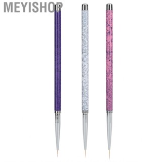 Meyishop Nail Art Liner Brush  Alloy+Nylon Hair 3pcs for Family Professional Salons