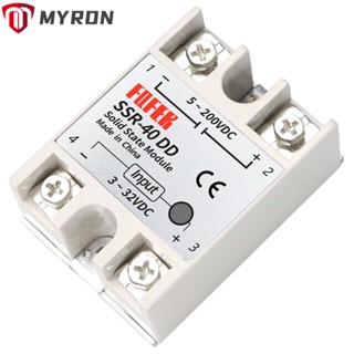 Myron รีเลย์โซลิดสเตท อินพุต 3-32V DC 40A เฟสเดียว เอาท์พุต SSR-40DD 5-60V DC