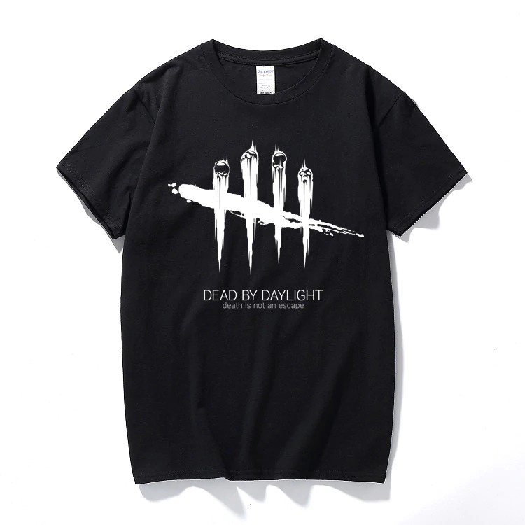 เสื้อยืดสีดำ DIY tema Dead by Daylight สำหรับผู้ชาย 302110