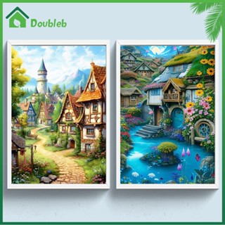 【Doub X ✮】ชุดปักครอสติช ผ้าฝ้าย 11CT พิมพ์ลายกระท่อม ขนาด 40x60 ซม. ✮