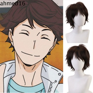 Ahmed ไฮคิว!! วิกผมคอสเพลย์ วิกผมสังเคราะห์ สีส้ม วิกผมคอสเพลย์ วิกผมสั้น Hinata Shoyo