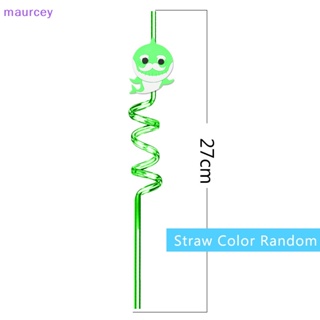 Maurcey หลอดดูดน้ํา ลายฉลาม หลากสี สําหรับตกแต่งปาร์ตี้วันเกิดเด็ก