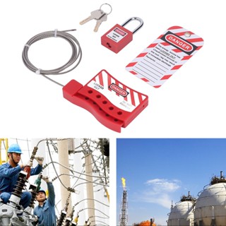 Tool Lockout Tagout Cable Lock Stainless Steel Metal ปรับได้ ทนแรงกระแทก ปรับ สำหรับอุตสาหกรรม