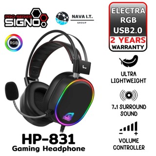 COINSคืน15%⚡FB9JMZV6⚡ SIGNO HP-831(หูฟังเกมมิ่ง) 7.1 SURROUND SOUND GAMING HEADSET (รับประกันศูนย์2ปี)