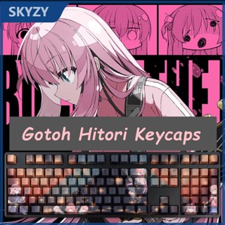 Gotoh Hitori Keycaps Cherry Profile อะนิเมะ BOCCHI THE ROCK! PBT Dye Sub ปุ่มกดแป้นพิมพ์เครื่องกล Keycap