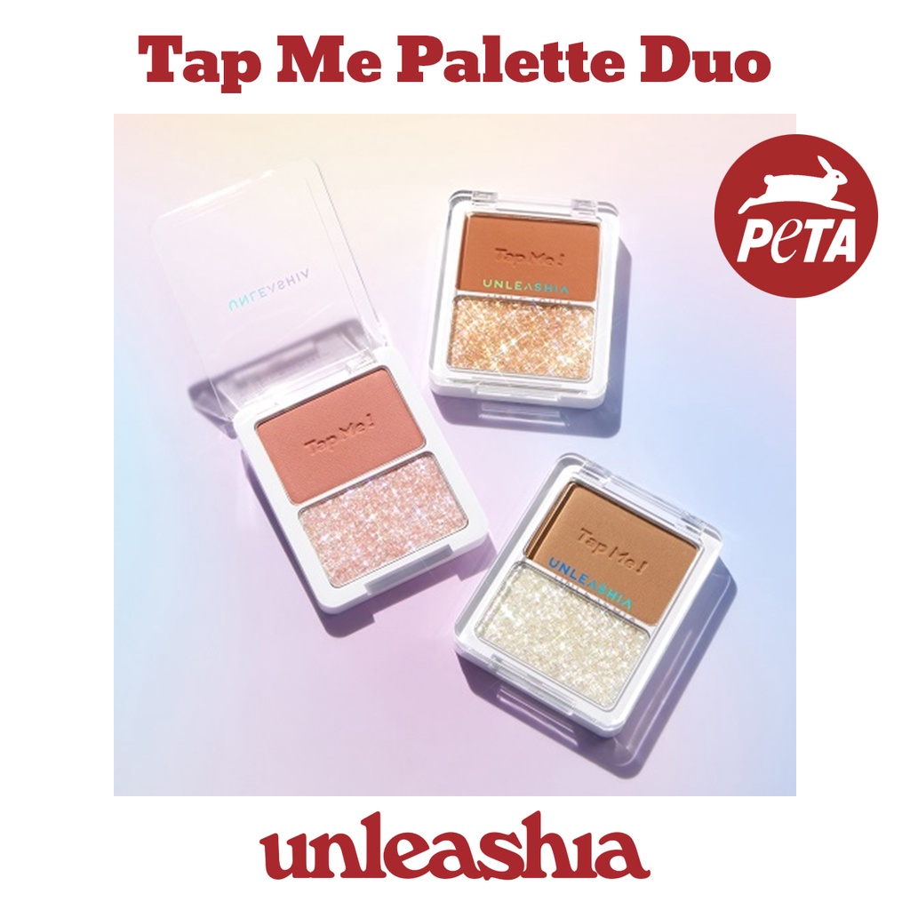 [unleashia] Tap Me Palette Duo (3 สี) | พาเลตต์อายแชโดว์ เนื้อกลิตเตอร์ สําหรับแต่งหน้า