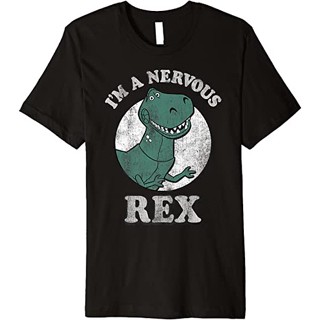 Pixar Toy Story เสื้อยืดแขนสั้น ผ้าฝ้าย 100% พิมพ์ลายไดโนเสาร์ A Nervous Rex แฟชั่น สําหรับผู้ชาย ผู้หญิง