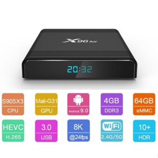 กล่องแอนดรอยด์ X96 AIR X3 S905X3 8K LAN เร็ว 1000M android 9.0 Android TV Box YouTube/Netflix/Google