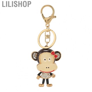 Lilishop kids room Monkey Keychain Hand Made Cute Cartoon Little Monkey  Luxury Rhinestone Alloy Keychain nordic decoration home