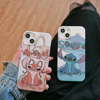 เคสโทรศัพท์มือถือแบบแข็ง ลาย Stitch สีฟ้า แดง สําหรับ iPhone X Xs XR XsMax 11 11ProMax 12 12Pro 12ProMax 13 13Pro 13ProMax 14 14Pro 14plus 14ProMax