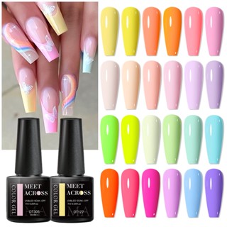 MEET ACROSS 7ml เล็บเจลกึ่งถาวร UV GEL Glitter เคลือบเงาสําห…