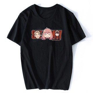 เสื้อยืดผ้าฝ้ายพิมพ์ลายManga Anime spy x family ลอยด์ ฟอเจอร์ อาเนีย ฟอเจอร์ ยอร์ ฟอเจอร์ Loid Anya Yor Bond Forger tops