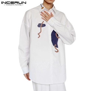 Incerun เสื้อเชิ้ตแขนยาว ขนาดใหญ่ สําหรับผู้ชาย