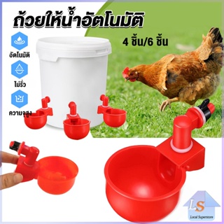 ถ้วยให้น้ำอัตโนมัติ สำหรับไก่ 4 ชิ้น 6 ชิ้น Automatic drinker