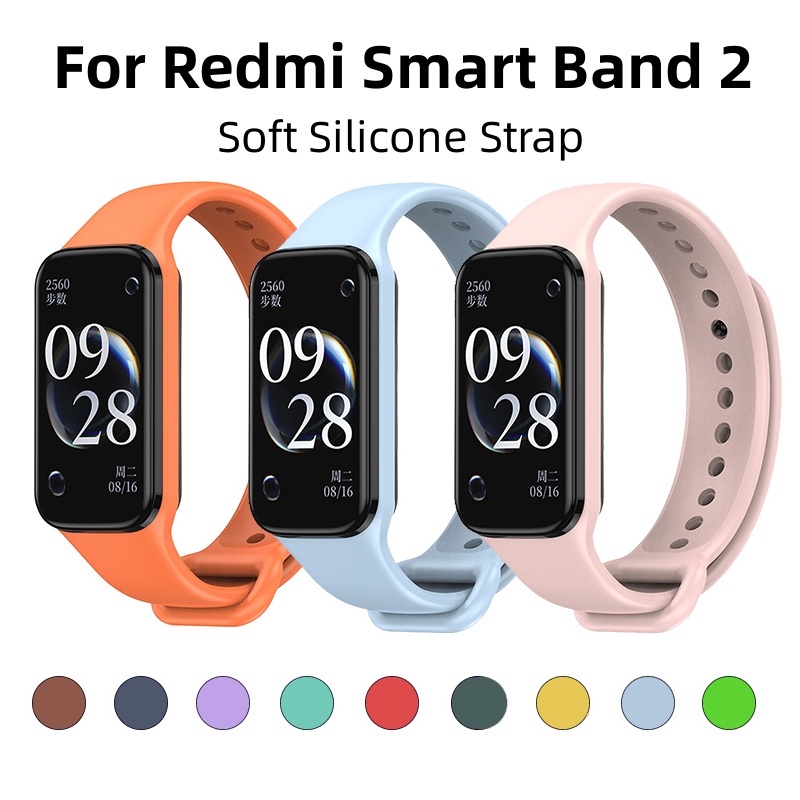 สายนาฬิกาข้อมือ ซิลิโคนนิ่ม แบบเปลี่ยน สําหรับ Redmi Smart Band 2 Xiaomi Redmi Band 2