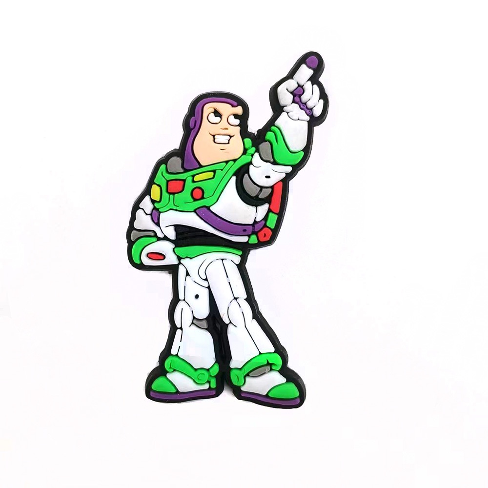 การ์ตูนน่ารัก Buzz Lightyear Series Crocs อุปกรณ์เสริม Jibbitz สําหรับ Crocs Hoes ดอกไม้สวนรองเท้าอุปกรณ์เสริมหัวเข็มขัดรองเท้าเด็กของขวัญ