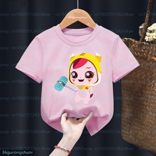 ใหม่ เสื้อยืดแขนสั้น พิมพ์ลายเจ้าหญิง Romy Jenny สีชมพู เหมาะกับของขวัญวันเกิด สําหรับเด็กผู้หญิง