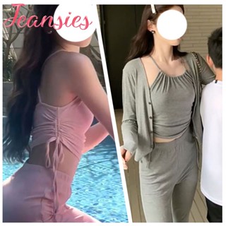 ฤดูร้อนเเฟชั่นใหม่ของผู้หญิงชุดใส่เที่ยว ชุดเซ็ทลำลองเเฟชั่น ชุดเซท2ชิ้นหญิง
