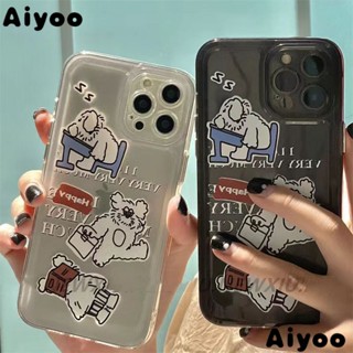 ✅เคสโทรศัพท์มือถือ แบบใส ลายการ์ตูนลูกสุนัขน่ารัก สําหรับ Apple Iphone 1112 13promax 14XS W75R