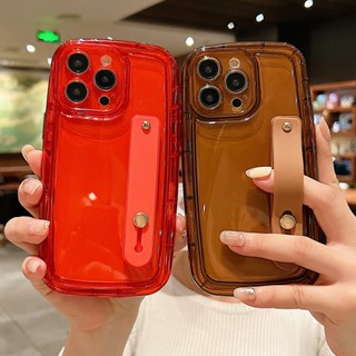 เคสโทรศัพท์มือถือแบบนิ่ม TPU ใส หนา กันกระแทก พร้อมที่ตั้งวาง และสายคล้องข้อมือ เรียบง่าย สําหรับ Vivo iQOO Neo 5 7 6 SE 3 U3X 5G Z1 U1