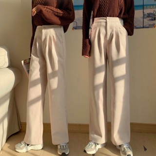 พร้อมส่ง 🐬 Mae pants กางเกงขายาวเอวสูงผ้าลูกฟูก(32093)