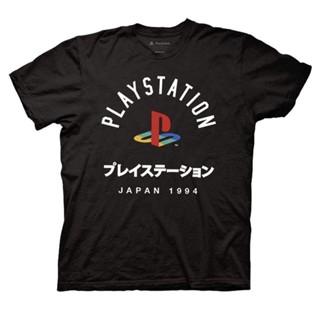 เสื้อแขนสั้น เสื้อยืดแขนสั้น เสื้อไม่ต้องรีด tshirt playstation t-shirt japan