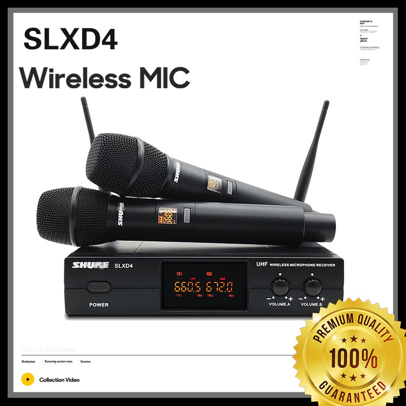 SHURE SLXD4 ระบบไมโครโฟนไร้สายดิจิตอลสัญญาณเสถียรประสิทธิภาพสูงเหมาะสำหรับวิศวกรรมเสียงและการแสดงบนเ