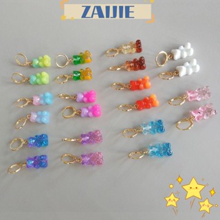 ZAIJIE Jewelry Gifts Bear Earring Women Dangle Earrings Drop Earrings Jelly Bear Cute Colorful Fashion Candy Cartoon Gummy Bear