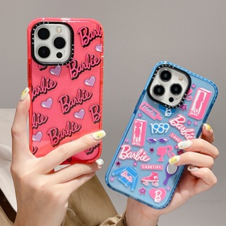 Casetify เคสโทรศัพท์ สีชมพู เต็มจอ บาร์บี้ ภาษาอังกฤษ สําหรับ iPhone 14 13 12 11 Pro Max