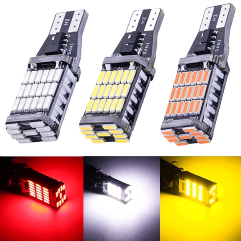 หลอดไฟหรี่ ไฟเลี้ยว ไฟถอย LED 45SMD ขั้ว T15 (1หลอด) สําหรับติดรถยนต์ และมอเตอร์ไซค์ สว่างมาก หลอดไฟเลี้ยวไฟหรี่