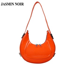 Jasmin NOIR กระเป๋าสะพายไหล่ กระเป๋าถือ หนัง PU ลายดวงจันทร์ เรียบง่าย สําหรับสตรี