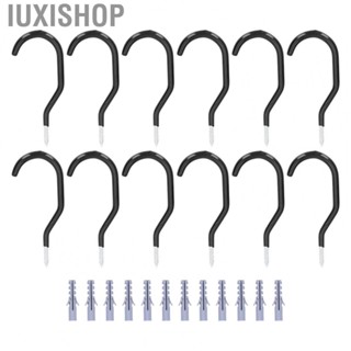 Iuxishop Bike Storage Hanging Hooks  Ceiling Mount Heavy Duty Garage Wall Hook Iron+PVC Suspend Anything 12Pcs  for Garden Tools