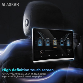 ALASKAR 12.4in Car Headrest Monitor IPS Touch Screen รองรับ WIFI USB สำหรับ Android 10.0 ระบบความบันเทิงที่นั่งด้านหลัง