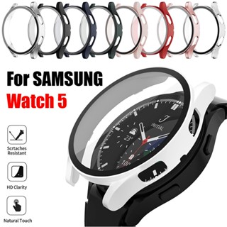 เคส + ฝาครอบกระจกสำหรับ Samsung Galaxy Watch 5 40มม. 44มม. กรอบกันชนปกป้องหน้าจอสำหรับ Samsung Watch 5/4