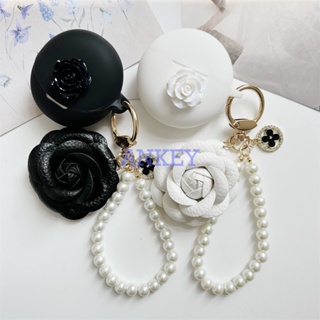 Cover For JBL Tune Flex 115 120 125 215 / UA Flash / Endurance RACE Earphone Silicone Case Cute Flower Gift Earbuds Soft Protective Headphone Headset Skin with Pearl chain