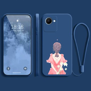 เคส REALME C30 C30S NARZO 50i PRIME C33 4G C55 เคสโทรศัพท์มือถือ ซิลิโคนนิ่ม ลายการ์ตูนเด็กผู้หญิง พร้อมสายคล้อง สําหรับ