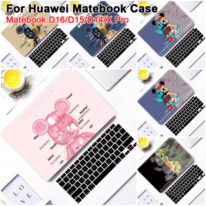 Laptop Case Compatible With Huawei Matebook D16 D14 D15 2020 2022 Protection Hard Shell Laptop Cover Magicbook14/15 Pro16 2021 Matebook13 13s/14s Gradient Case with Keyboard Cover