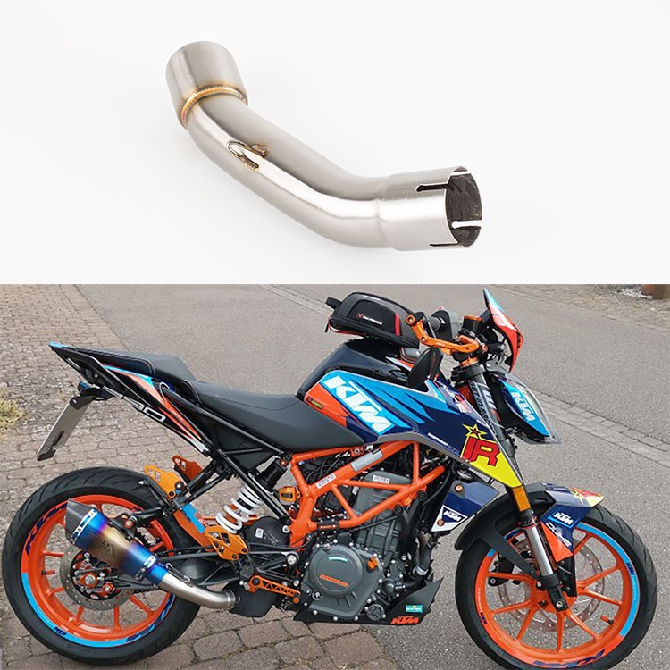 รถจักรยานยนต์ KTM390 Adventure 2020-2021 ท่อไอเสียท่อกลางพร้อมฝาครอบความร้อนคาร์บอนไฟเบอร์สําหรับ KTM 390 ADV