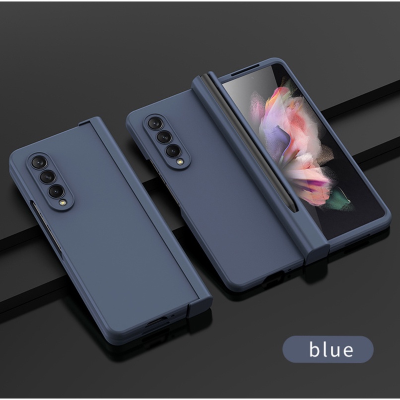 เคสโทรศัพท์สําหรับ Samsung Galaxy Z พับ 7 6 5 4 3 5G พร้อม S ช่องเสียบปากกาบานพับฝาครอบพลาสติกกระจกหน้าจอด้านหน้า B03