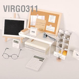  Virgo311 ชั้นวางเก็บของในหอพักที่แข็งแกร่งโลหะ PP แบบพับได้สไตล์เรียบง่ายชั้นวางจอแสดงผลเดสก์ท็อปสำหรับสำนักงานหอพักที่บ้าน