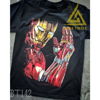 #ถูกสุด BT 142 Iron Man เสื้อยืด สีดำ BT Black Timber T-Shirt ผ้าคอตตอน สกรีนลายแน่น S M L XL XXL