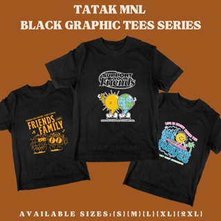 【เสื้อยืดใหม่】AESTHETIC BLACK GRAPHIC TSHIRTS BY TATAK MNL