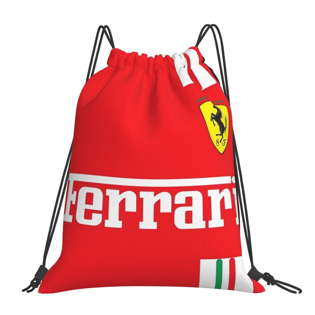 Ferrari กระเป๋าสะพายไหล่ ผ้าแคนวาส แบบผูกเชือก ลําลอง แฟชั่น สําหรับออกกําลังกาย