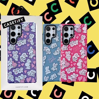 CASETIFY เคสโทรศัพท์มือถือ TPU นิ่ม กันกระแทก ลายกระต่าย แต่งกลิตเตอร์ พร้อมกล่องบรรจุ สําหรับ Samsung Galaxy S23 Ultra Plus S22 Ultra