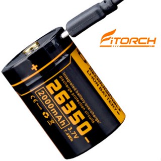 ไฟฉาย Fitorch UC20R 26350 2000mAh Lithium-ion Battery มาพร้อมช่องชาร์จ Micro USB ในตัว สำหรับไฟฉาย P25