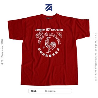 TOP CT เสื้อยืด Sriracha Hot Chili Sauce | Thrift Apparel T-Shirt