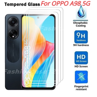 ฟิล์มกระจกนิรภัยกันรอยหน้าจอ 9D HD 9H แข็ง กันรอยขีดข่วน สําหรับ OPPO A98 5G OppoA98 2023